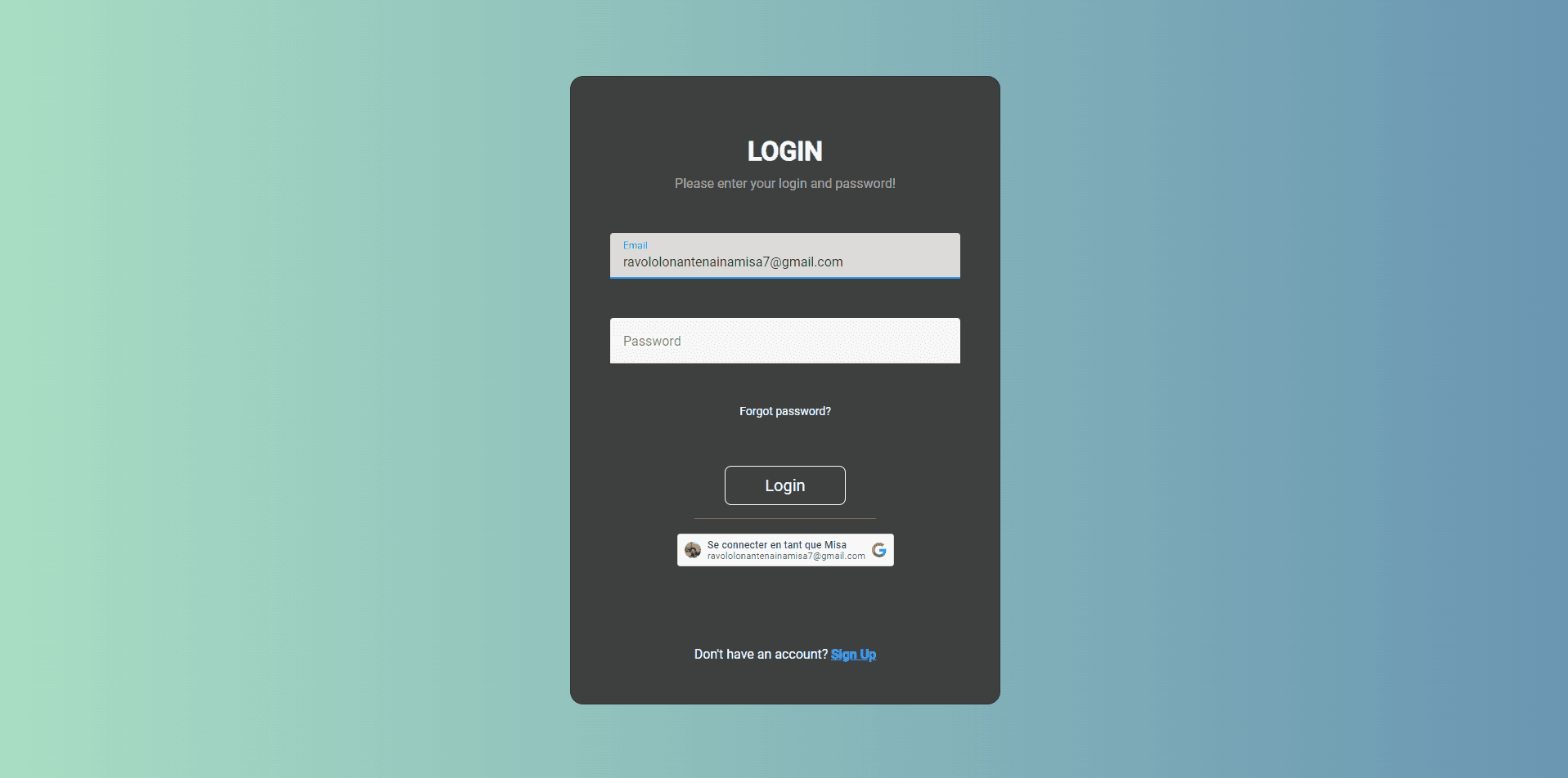 Google OAuth & Material UI